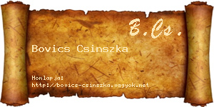 Bovics Csinszka névjegykártya
